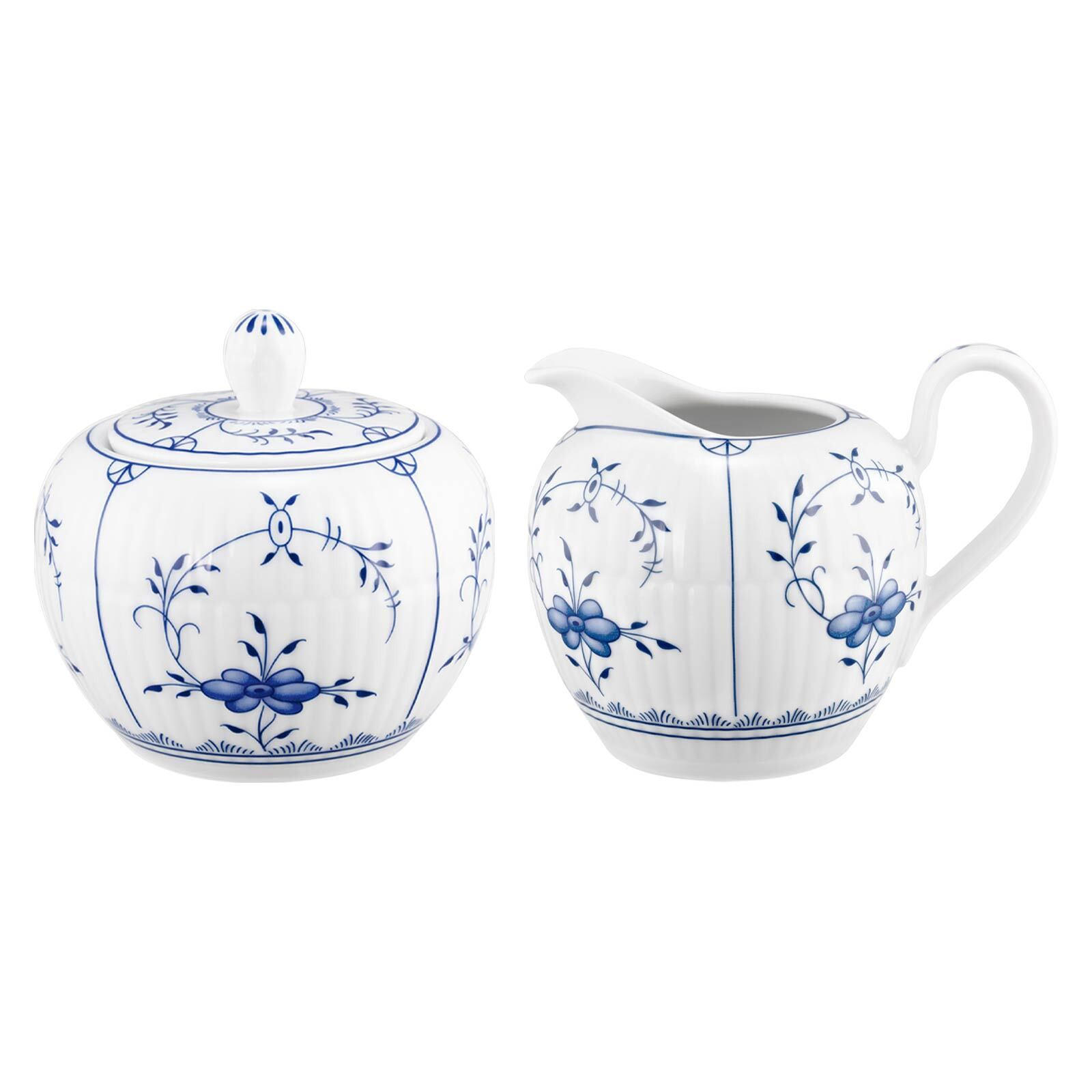 MILCH- & ZUCKER-SET Amina blau-weiß 2er Set - Blau/Weiß, Keramik (1/1cm) - Seltmann Weiden
