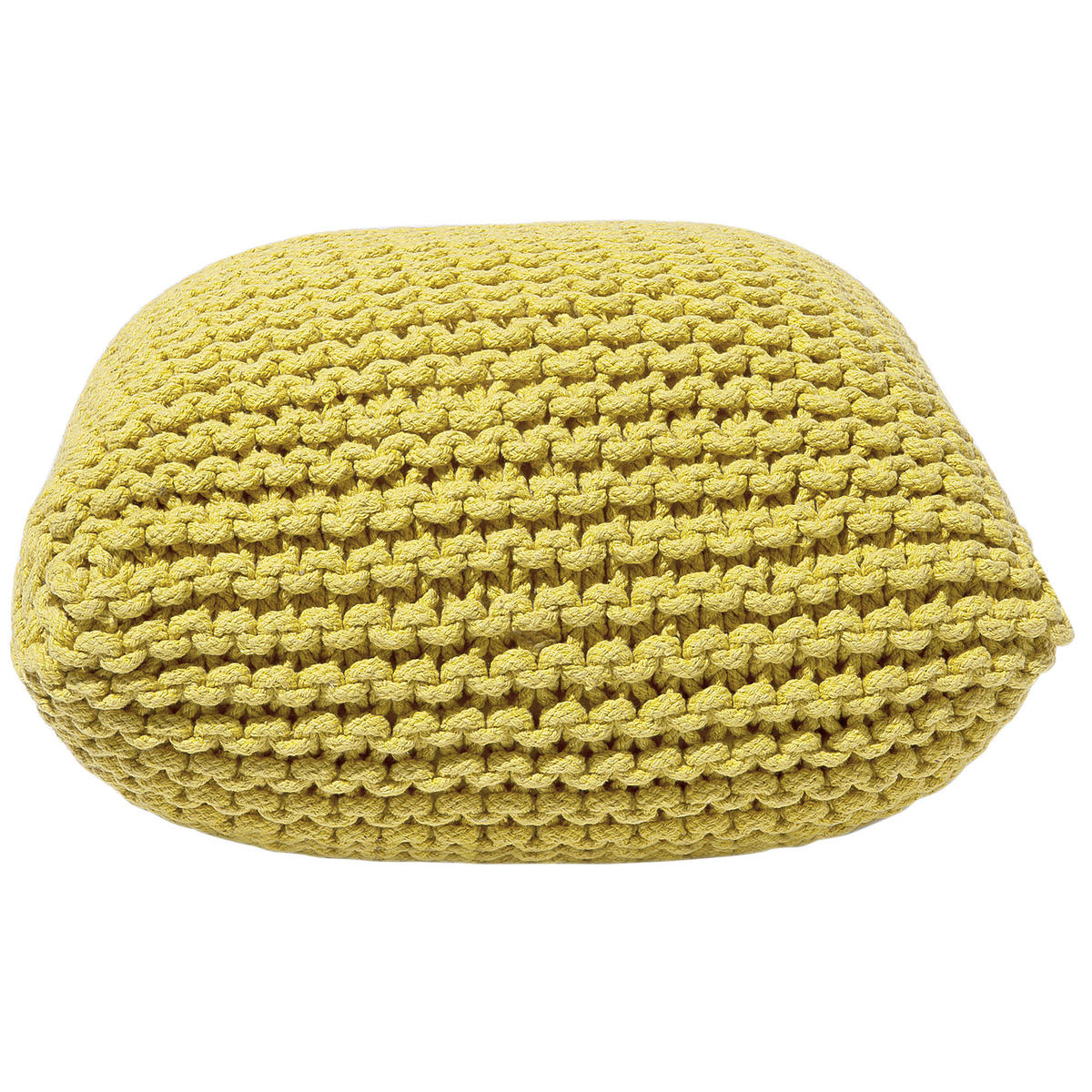 POUF Conrad 50/50/31 cm - Gelb, Naturmaterialien/Textil (50/31/50cm) - Beliani
