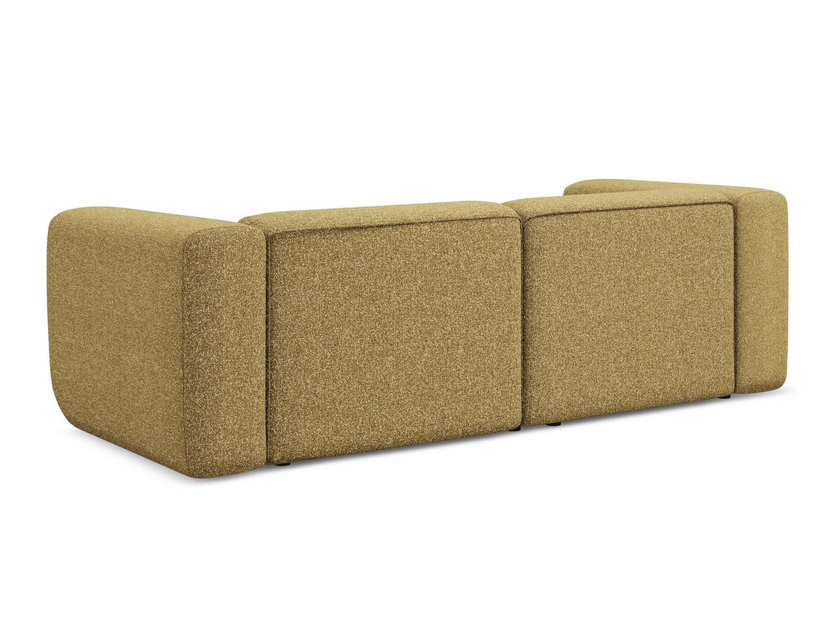 3-SITZER SOFA Strukturstoff Stoff Gelb - Currygelb/Gelb, Kunststoff/Textil (228/70/89cm) - Makamii