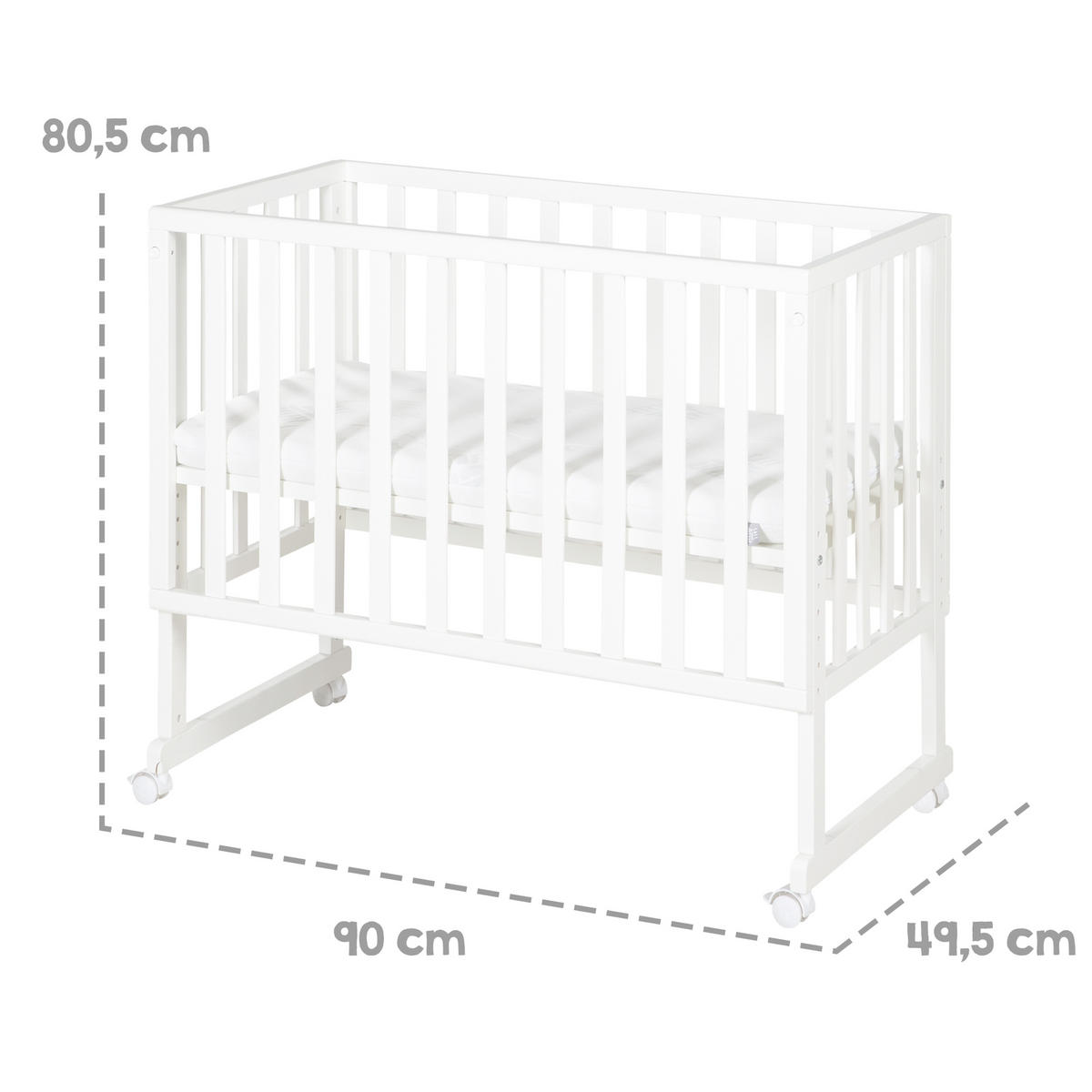 BEISTELLBETT 3in1 Set 90 x 45 cm - Weiß, Holzwerkstoff (45/90cm) - Roba