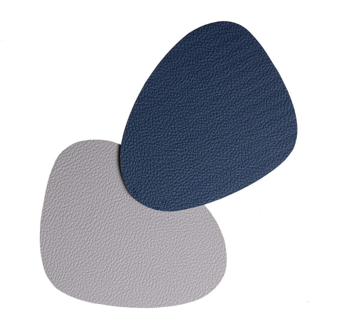 UNTERSETZER - Veganes Leder - Grau / Blau - Organic - doppelseitig - 13 x 11 cm - 6 Stück - Blau, Kunststoff (11/13cm) - Cookinglife