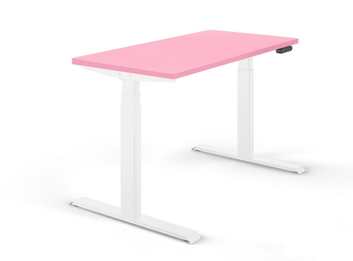 SCHREIBTISCH elektrisch höhenverstellbar REC 120x60 cm Pink - Rosa, Metall (120/60/60cm) - Schaff