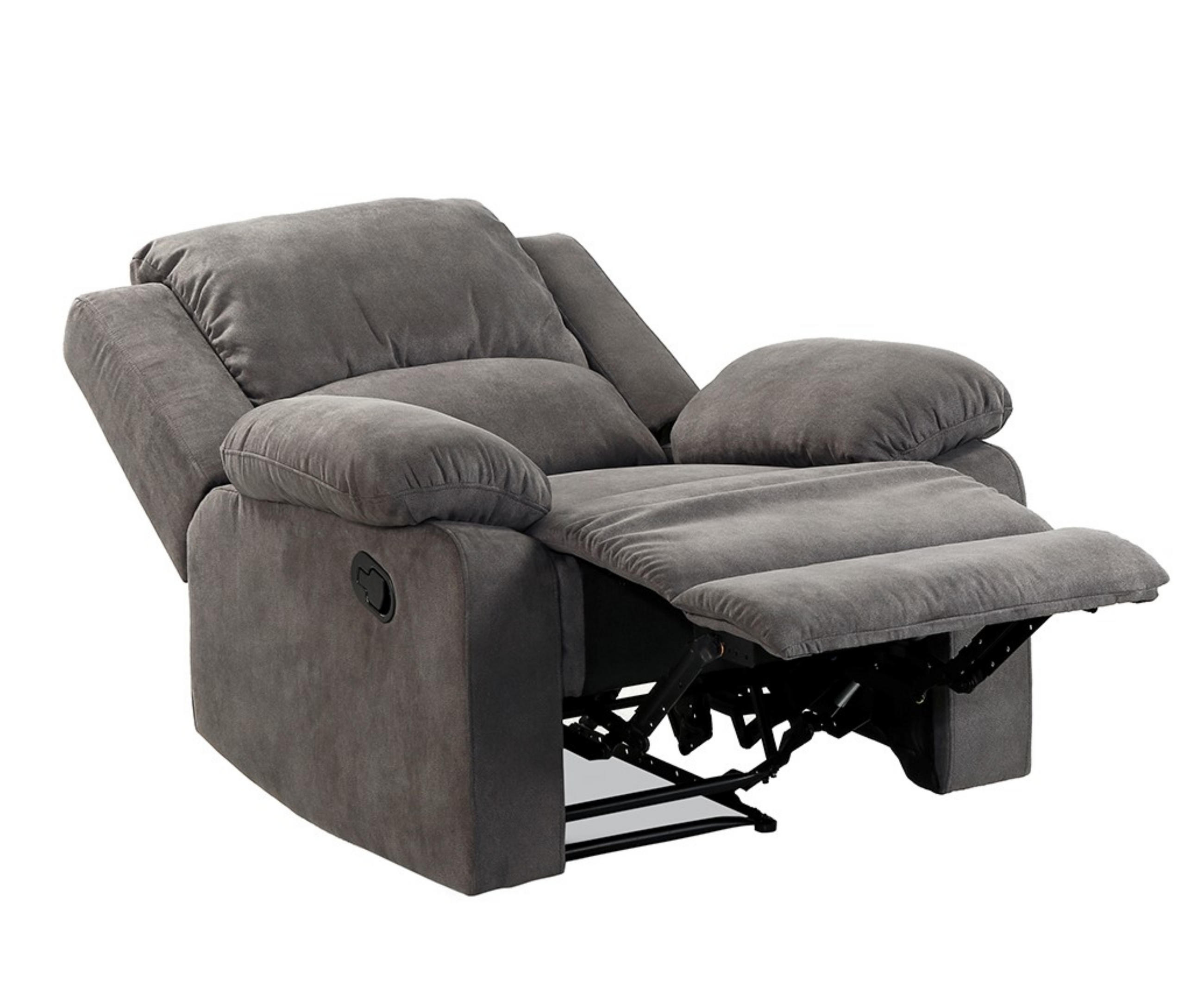 RELAX-FERNSEHSESSEL 97/87/97 cm Federkern, Liegefunktion verstellbar durch halbautomatische Relaxfunktion, Mikrofaser Vintage Anthrazit / 15129 - Anthrazit/Schwarz, Textil (97/97/87cm) - luma-home