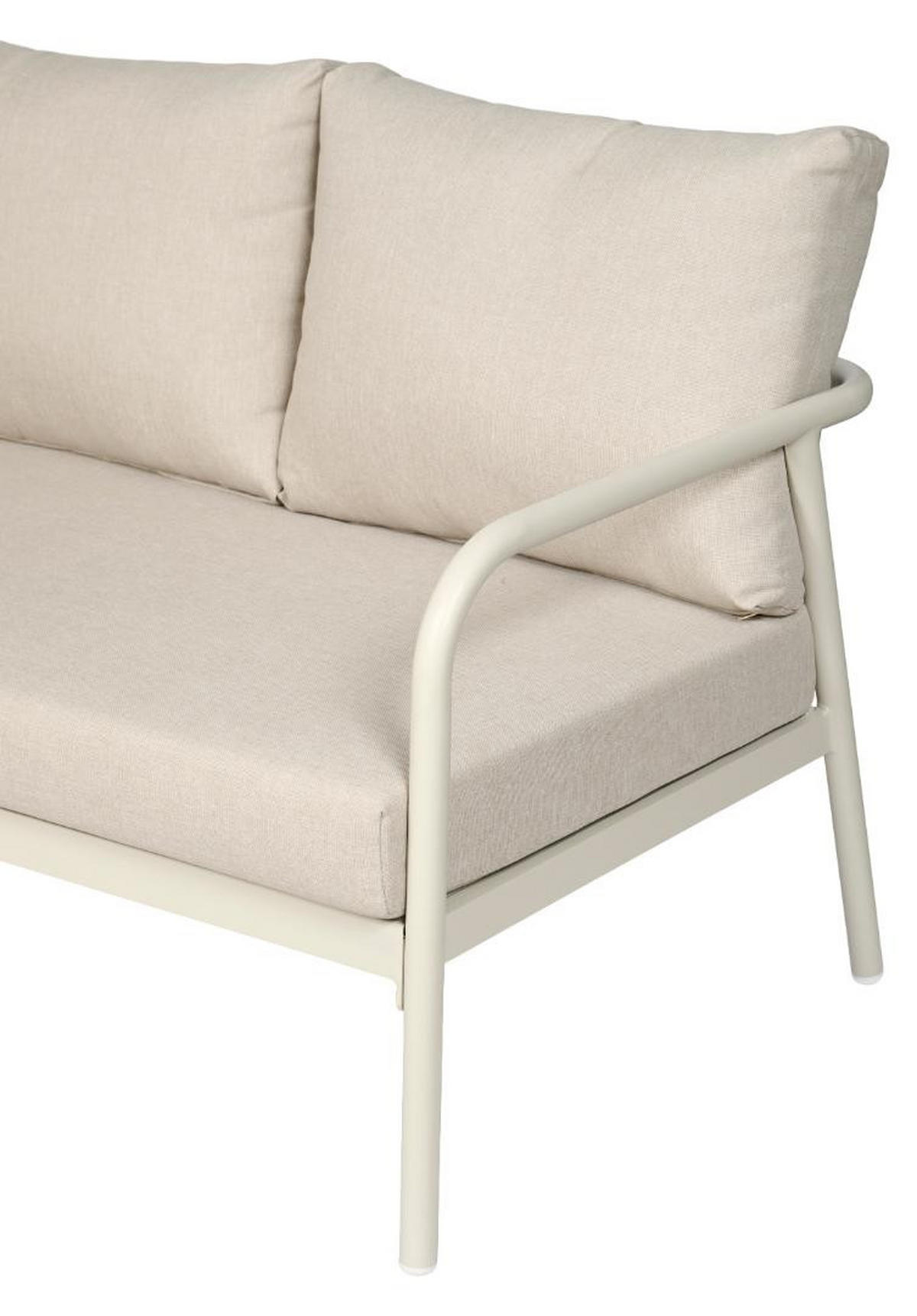 SOFASET, Olga, Beige, Metall / Glas / Polyester, 197 x 197 x 63 cm - Beige, Metall - ebuy24