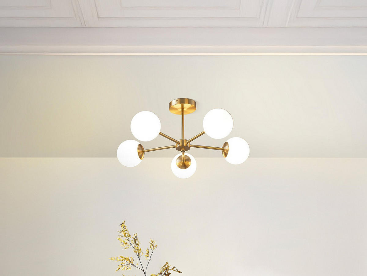 DECKENLEUCHTE - 58.5 cm x 58.5 cm - metall - goldfarben Sofia - Goldfarben, Metall (58.5/58.5/21cm) - Vente-Unique