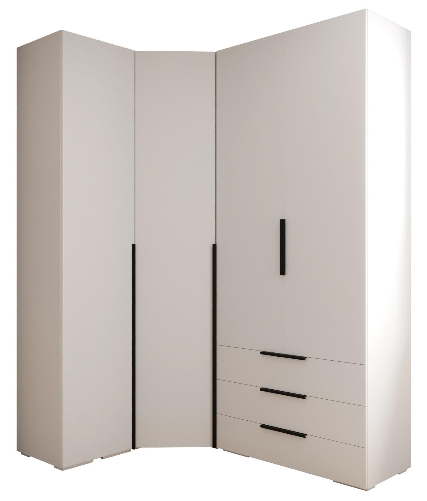 GARDEROBEN-SET 236,7/181,7/47 - Schwarz/Weiß, Holz/Kunststoff (181.7/236.7/47cm) - Abiks Möbel
