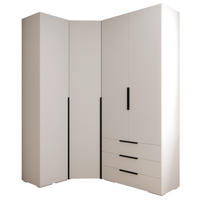 GARDEROBEN-SET 236,7/181,7/47 - Schwarz/Weiß, Holz/Kunststoff (181.7/236.7/47cm) - Abiks Möbel
