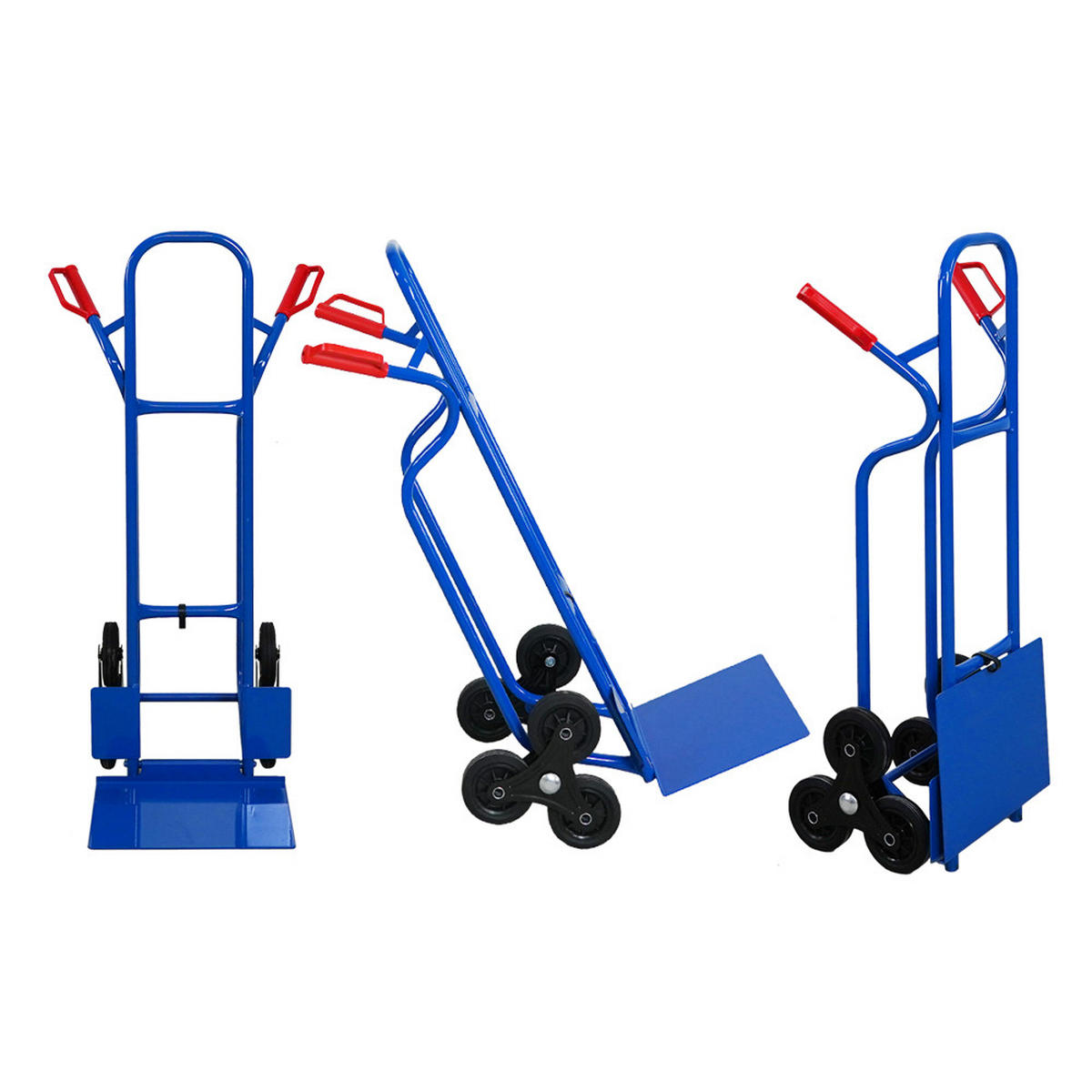 TREPPENSTEIGER Sackkarre Ragnar mit XXL klappbarer Schaufel 117x60x60cm Tragkraft 250kg 3 Blau - Blau, Metall (60/60/117cm) - PROREGAL