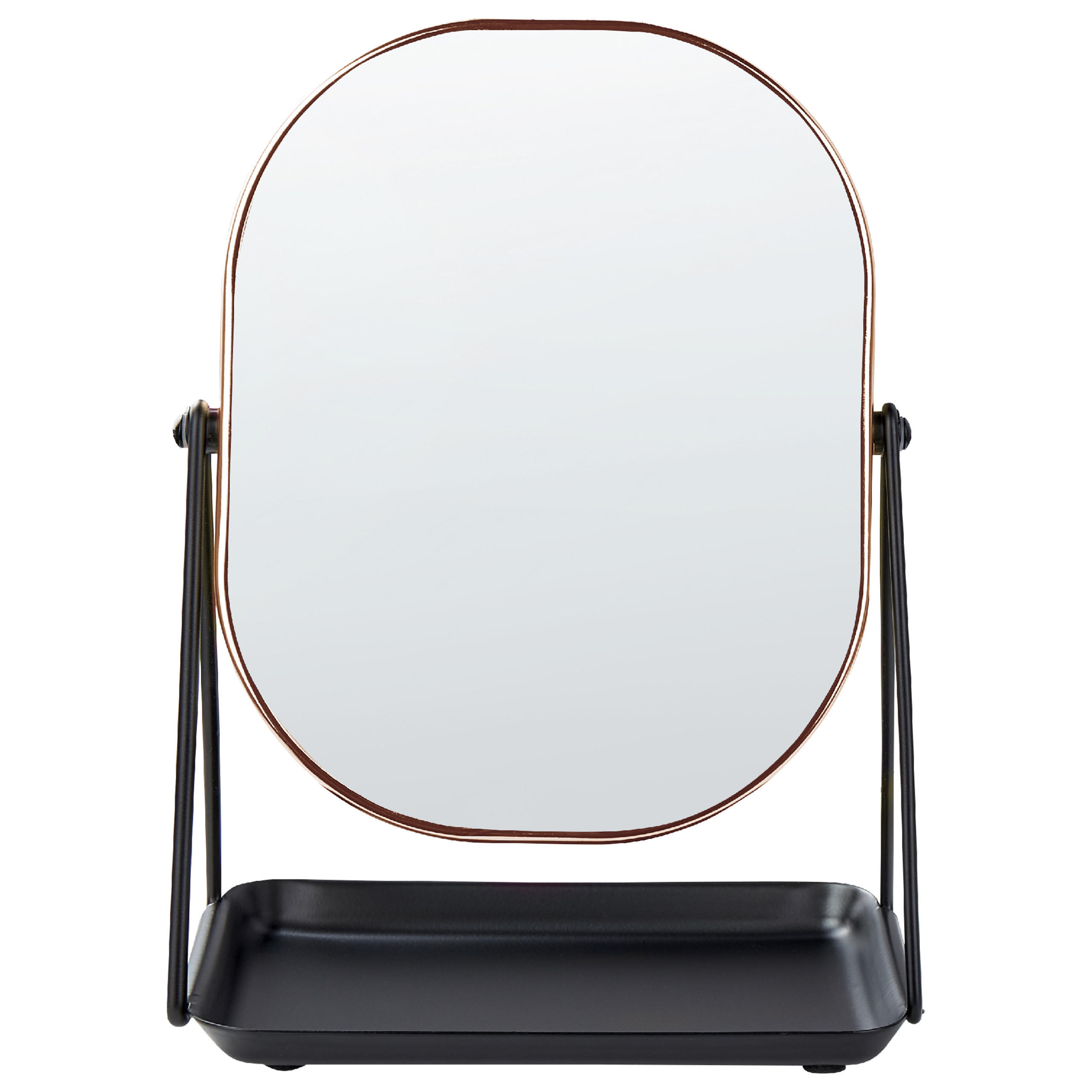KOSMETIKSPIEGEL 20/22 cm roségold Correze - Roségold/Schwarz, Metall (15/31/24cm) - Beliani