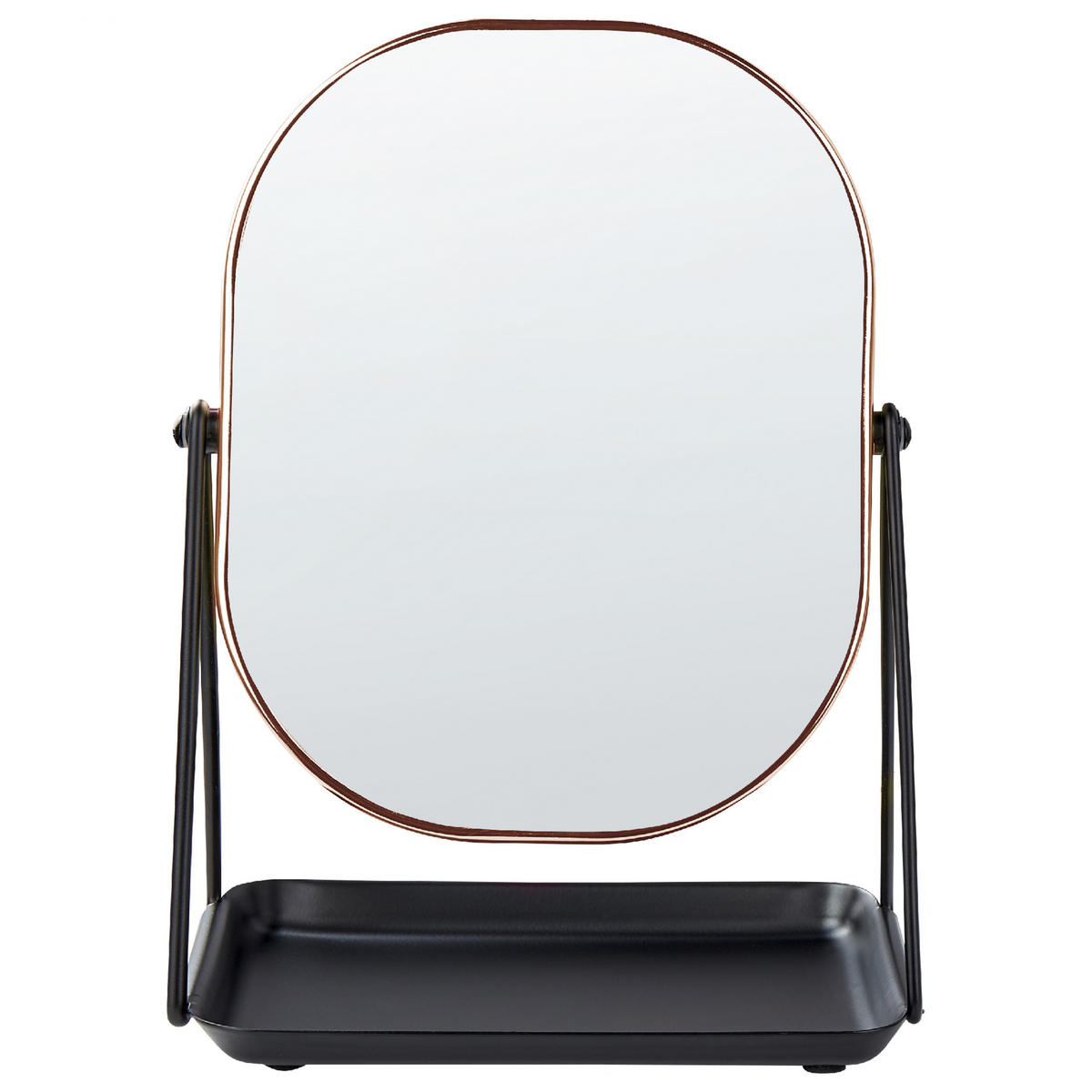 KOSMETIKSPIEGEL 20/22 cm roségold Correze - Roségold/Schwarz, Metall (15/31/24cm) - Beliani