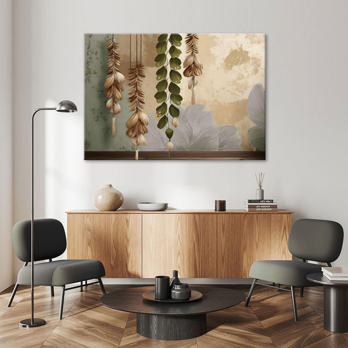 KUNSTDRUCK Grün 90/60 cm - Grün, Textil (90/60cm) - KUNSTLOFT