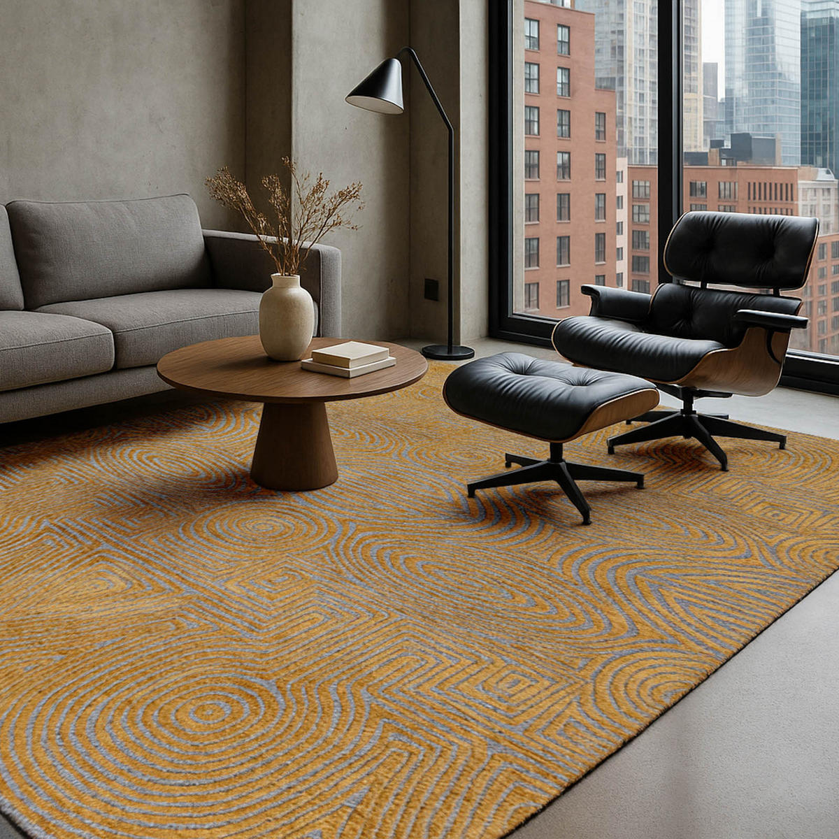 TEPPICH Gold Stone Lola&Moi 200/280 cm - Goldfarben, Kunststoff/Textil (200/280cm) - Lola&Moi