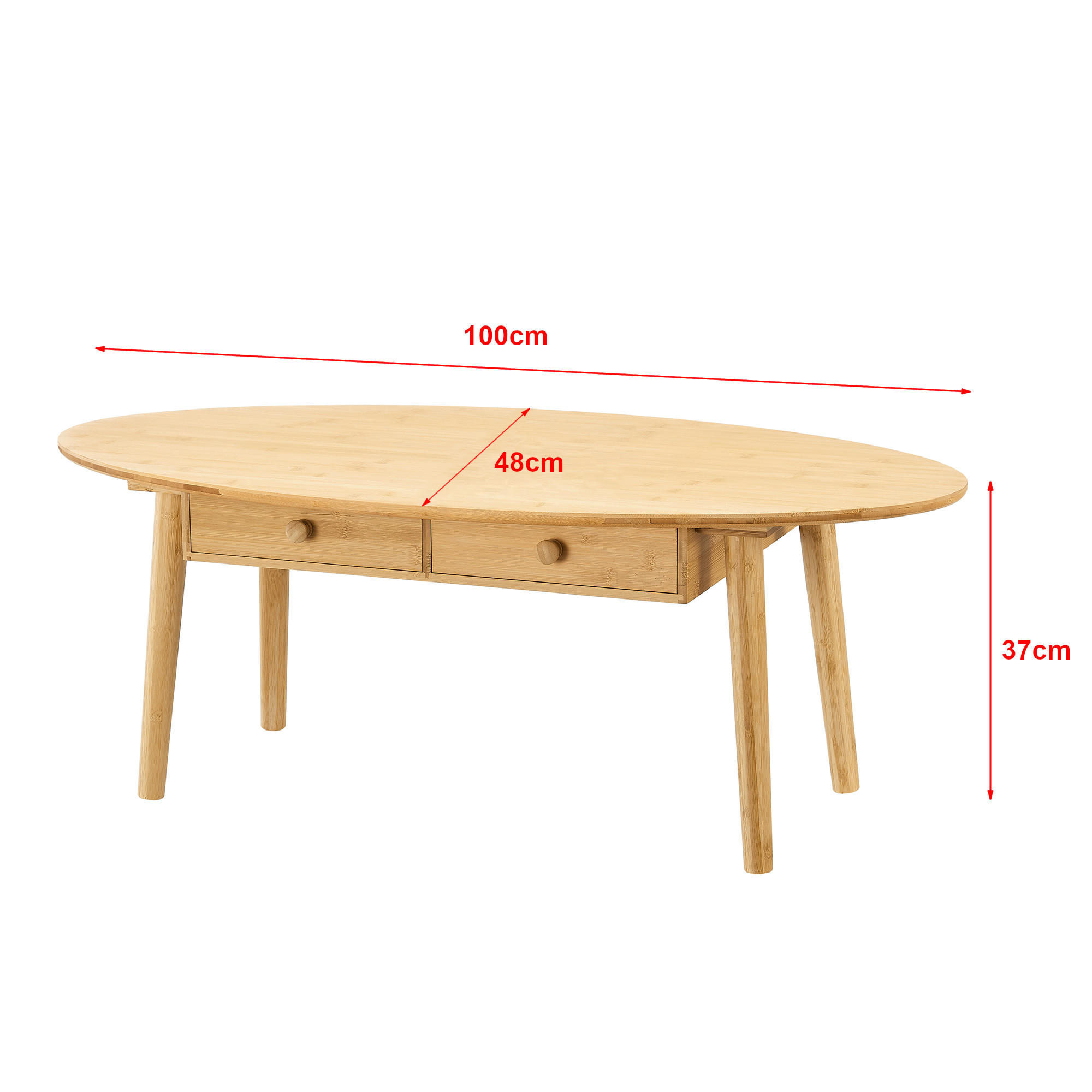 COUCHTISCH Harboøre 100/48/37 - Beige, Naturmaterialien (48/100/37cm) - [en.casa]
