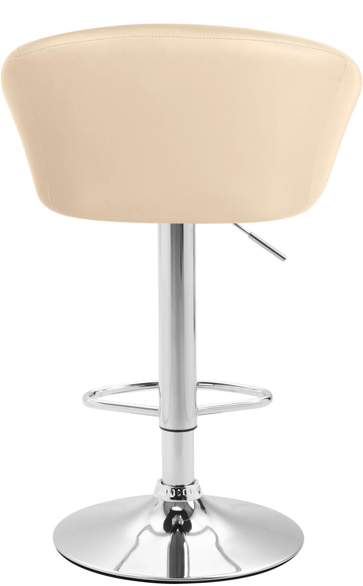 BARHOCKER Lederlook creme - Chromfarben/Creme, Textil/Metall (55/86/51cm) - CLP