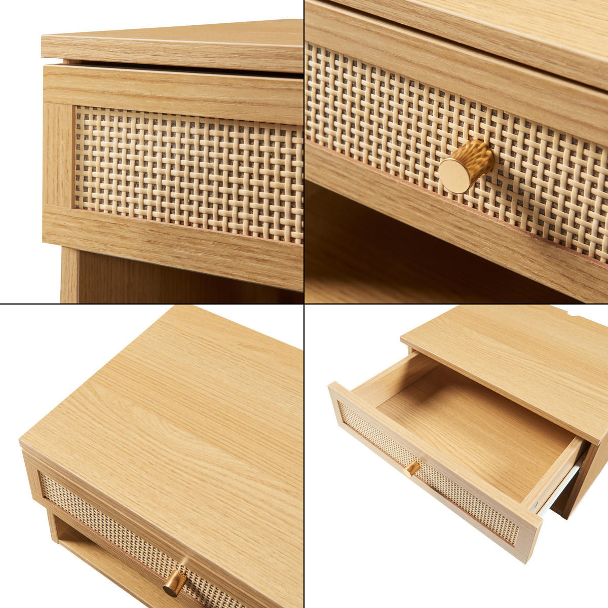 WANDREGAL Eiker - Eichefarben/Goldfarben, Holzwerkstoff/Kunststoff (31.5/23/40cm) - [en.casa]