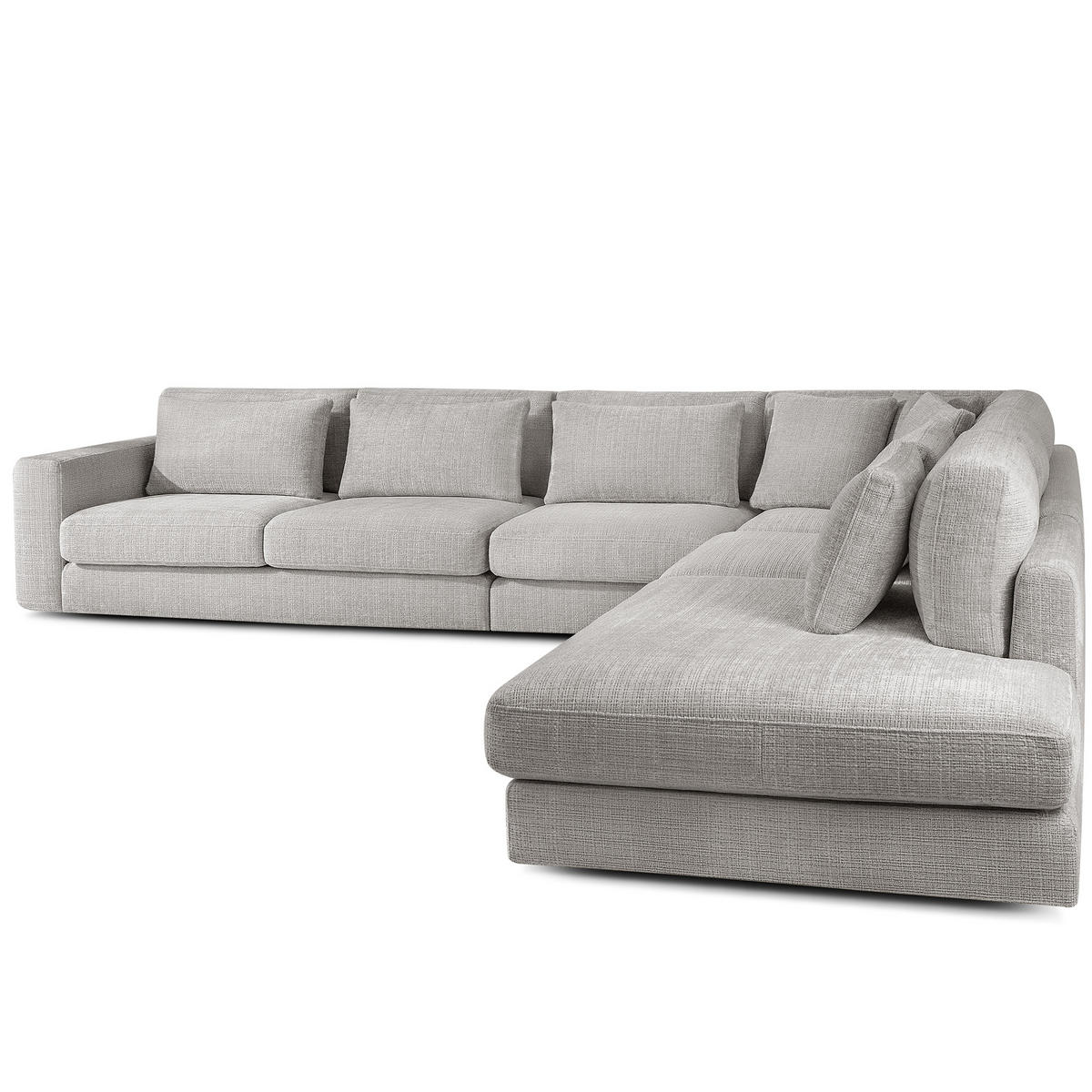 ECKSOFA XL rechts VERUS - Hellgrau, Holz/Holzwerkstoff (377/328cm) - KONSIMO®