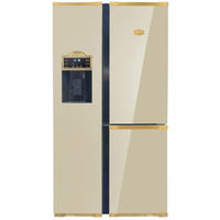 KÜHLSCHRANK KS 90300 ElfAD, Elfenbein, 91 cm breit, 538 L, NoFrost, 183 cm - Edelstahlfarben, Metall (91.1/183/69.3cm) - Kaiser Küchengeräte