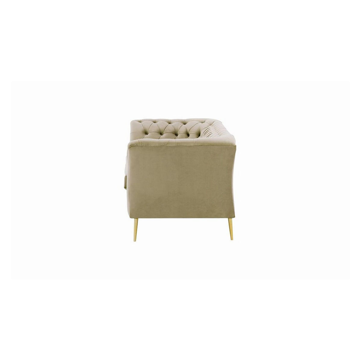 2,5-SITZER-SOFA Chesterfield Modern-Velluto 3 - Beige, Holz/Textil (209/74/80cm)