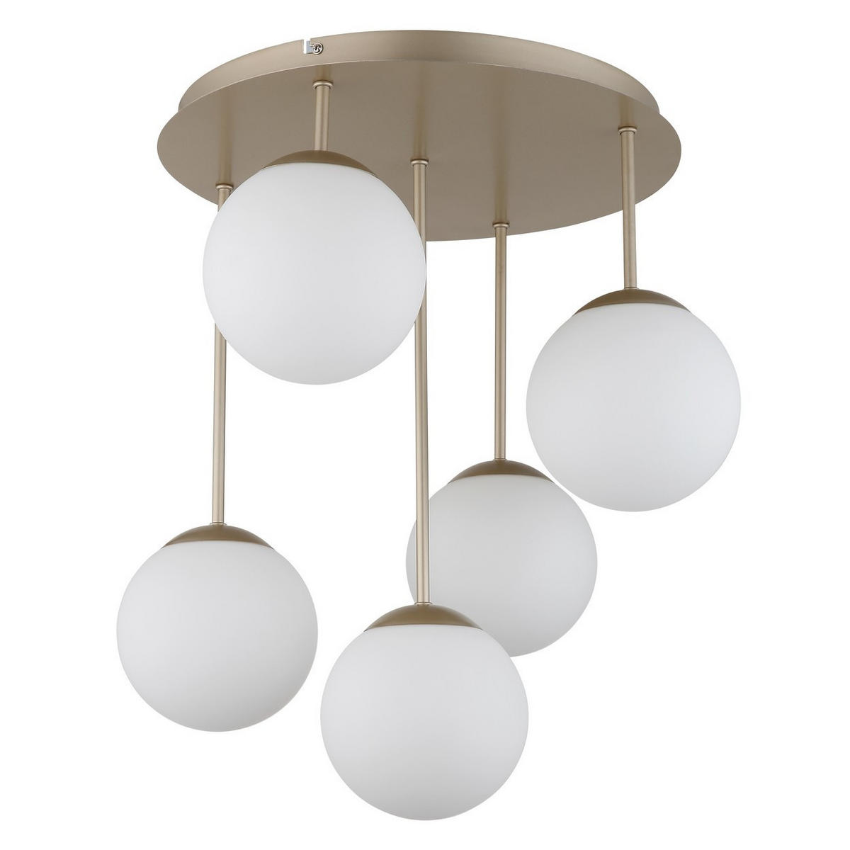 DECKENLEUCHTE HARMON Metall champagnerfarben matt, Opal - Champagner, Glas (37.5/37.5/51cm) - Globo Lighting