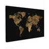 LEINWANDBILD Weltkarte - Gold - Luxus - Erde - Schwarz 140x90 cm - Goldfarben, Textil (140/90cm) - MuchoWow