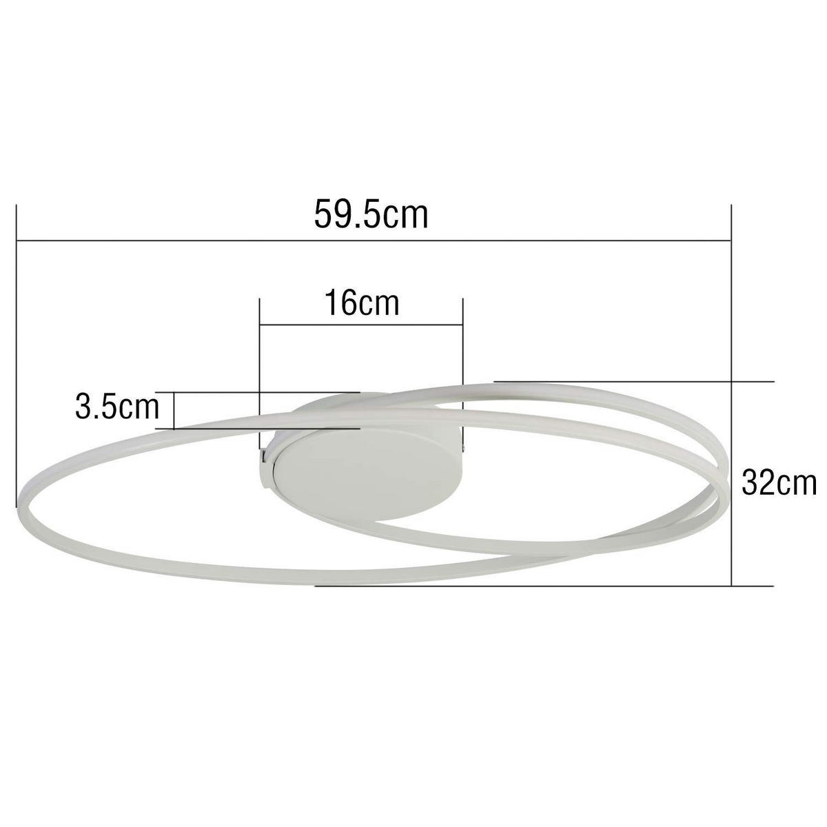 LED DECKENLEUCHTE Maki 59.5/32/10 - Weiß, Metall (59.5/32/10cm) - ZMH