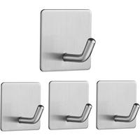 HANDTUCHHAKEN , 4 selbstklebende Wandhaken - Grau, Metall (4.5/4.5/4.5cm) - BELZ