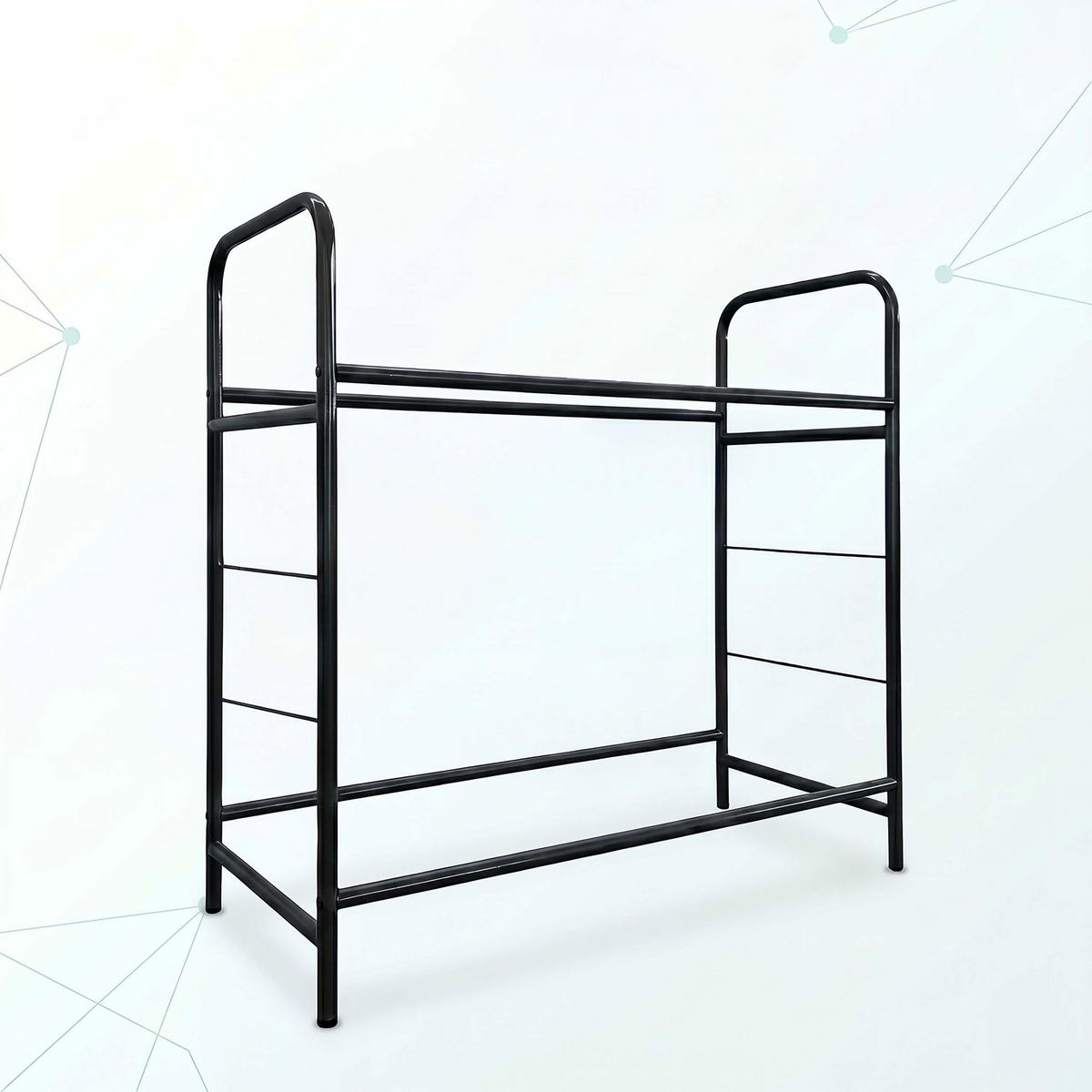 REGÁL na pneu - černá, kov (106/106/46cm) - Relaxdays