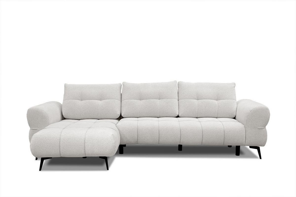 ECKSOFA SALVINI 4-Sitzer, weiß - Schwarz/Weiß, Holzwerkstoff/Textil (158/292cm) - Courtois Laville