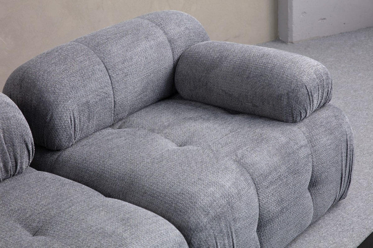 ECKSOFA inklusive Hocker - Schwarz/Grau, Holz/Kunststoff (290/160cm) - myHomelando