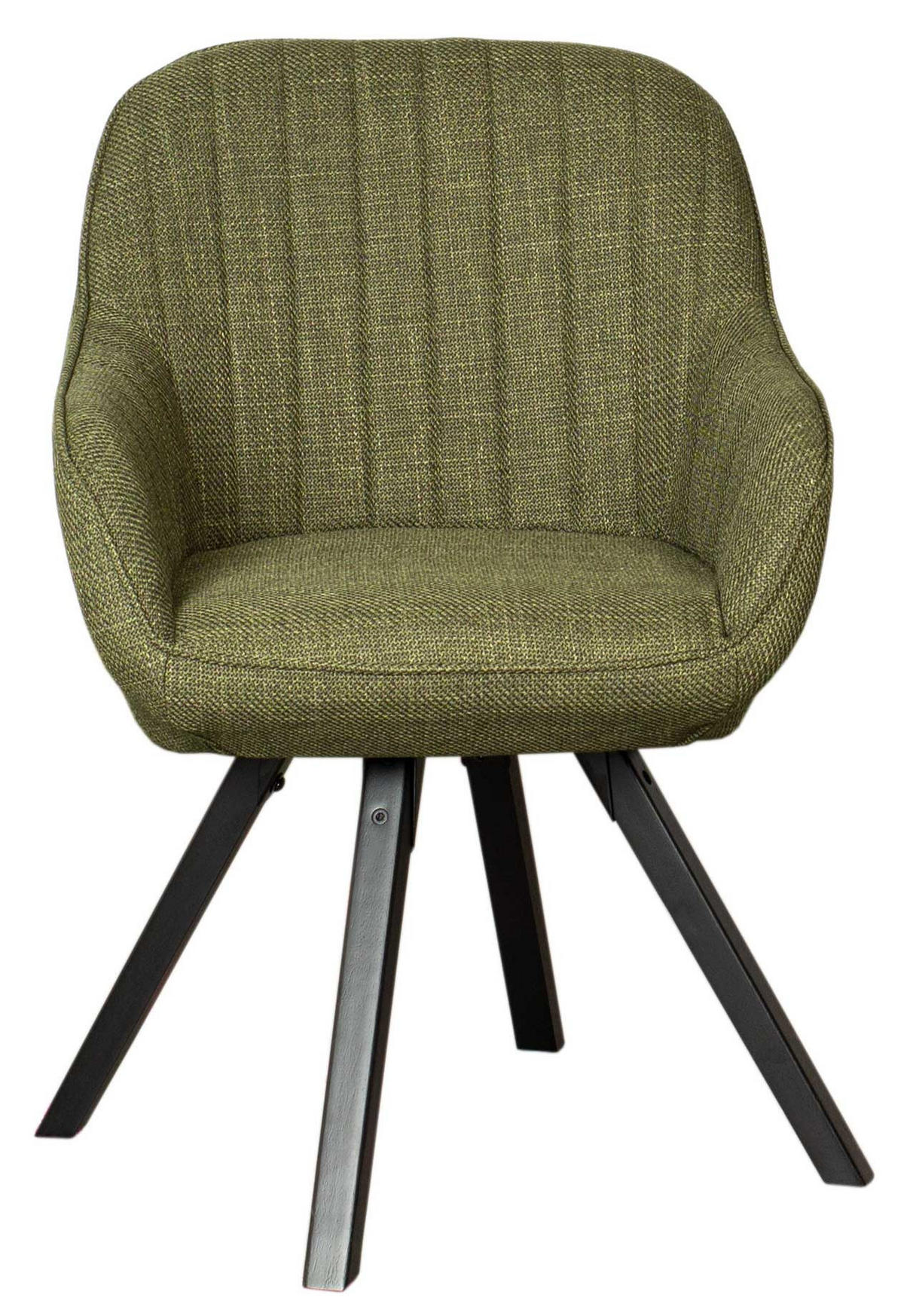 ESSZIMMERSTUHL Matera drehbar 2er-Set - Schwarz/Olivgrün, Textil/Metall (59/84/61cm) - Mr. Deko