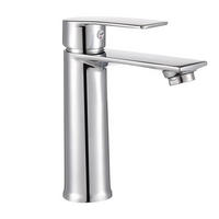 WASSERHAHN Bad -Waschtischarmatur flaches Design Mischbatterie für Kalt- und Warmwasser Edelstahl - Silberfarben, Metall (14.5/17/4.5cm) - DELFA