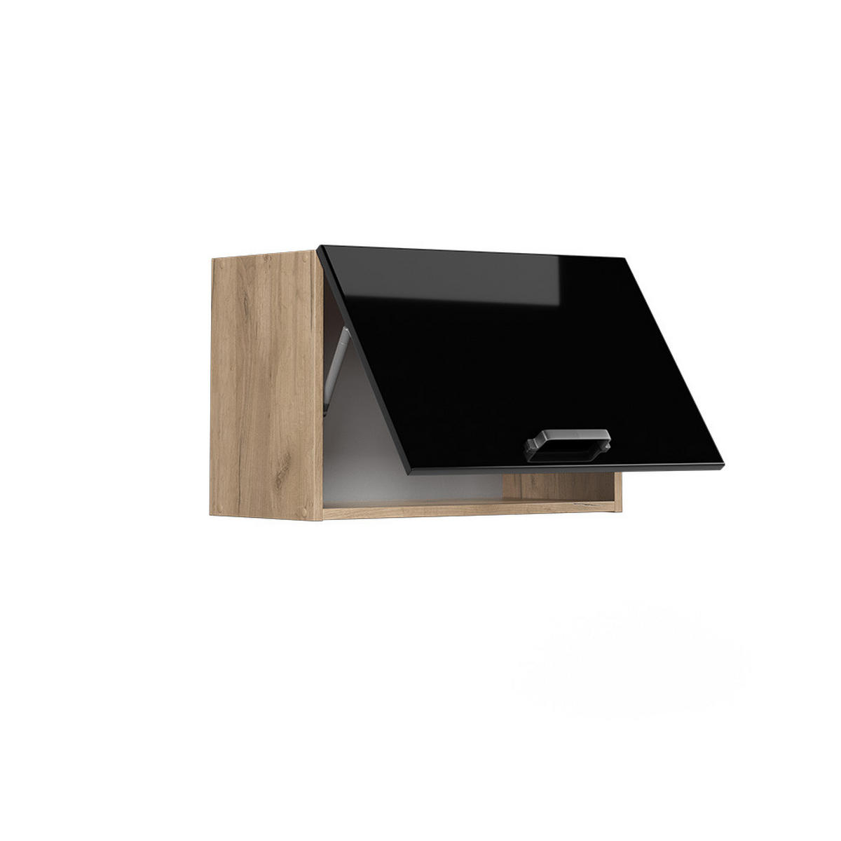 HÄNGESCHRANK R-Line Schwarz Hochglanz 60 cm Flach - Honigeiche/Schwarz Hochglanz, Holzwerkstoff (60/40/31cm) - Vicco