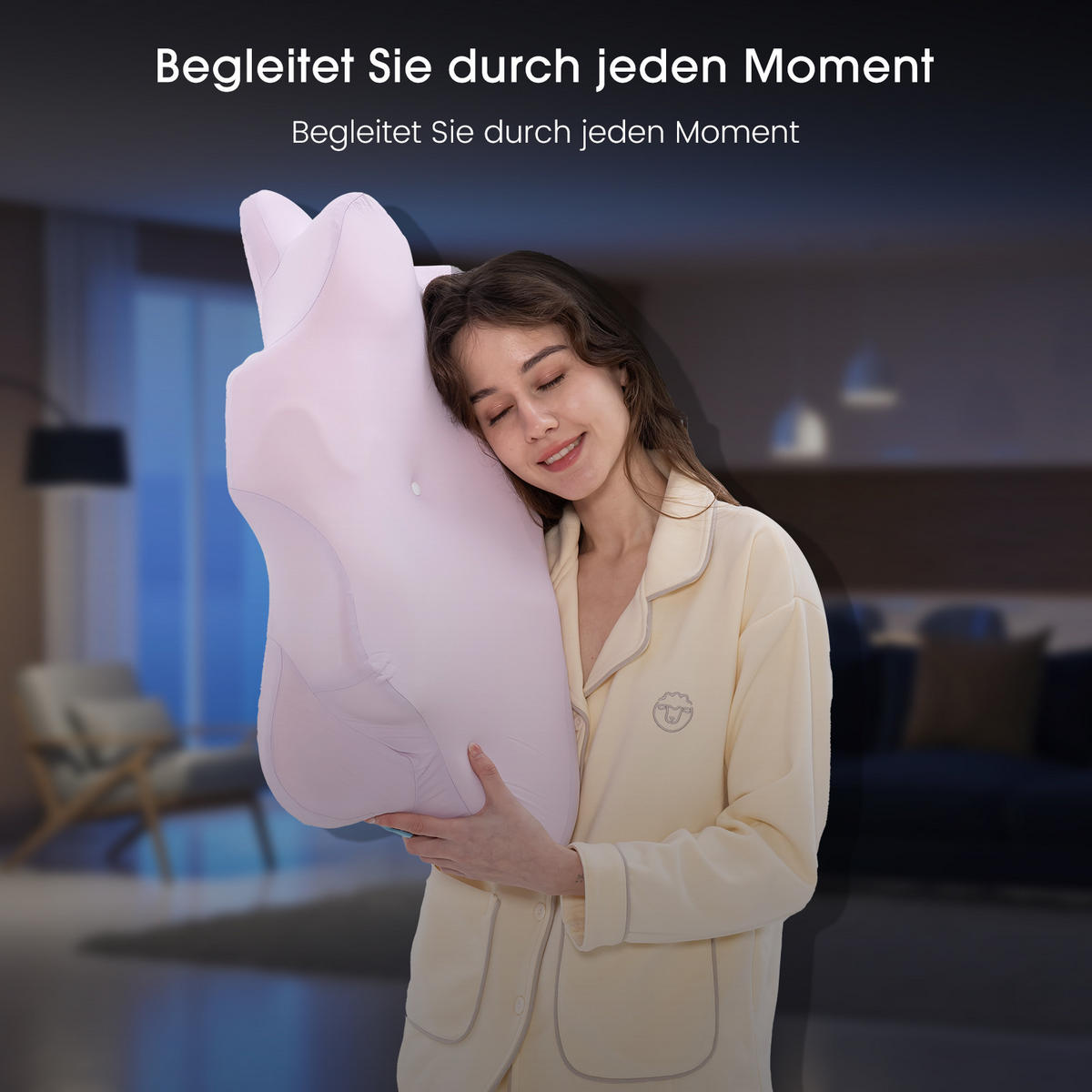 SCHMETTERLINGSKISSEN Memory-Schaum Modell (ergonomisch) Hellrosa 65×41 cm OEKO-TEX® zertifiziert Vorderseite 8 cm / Rückseite 12 cm - Rosa, Textil (41/65cm) - CHICASA