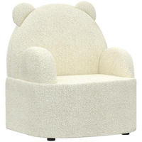 KINDERSESSEL Kindersofa mit weicher Teddyfleece Bärenform für Kinder ab 1,5Jahre - Beige/Schwarz, Holz/Kunststoff (48/59/52cm) - AIYAPLAY