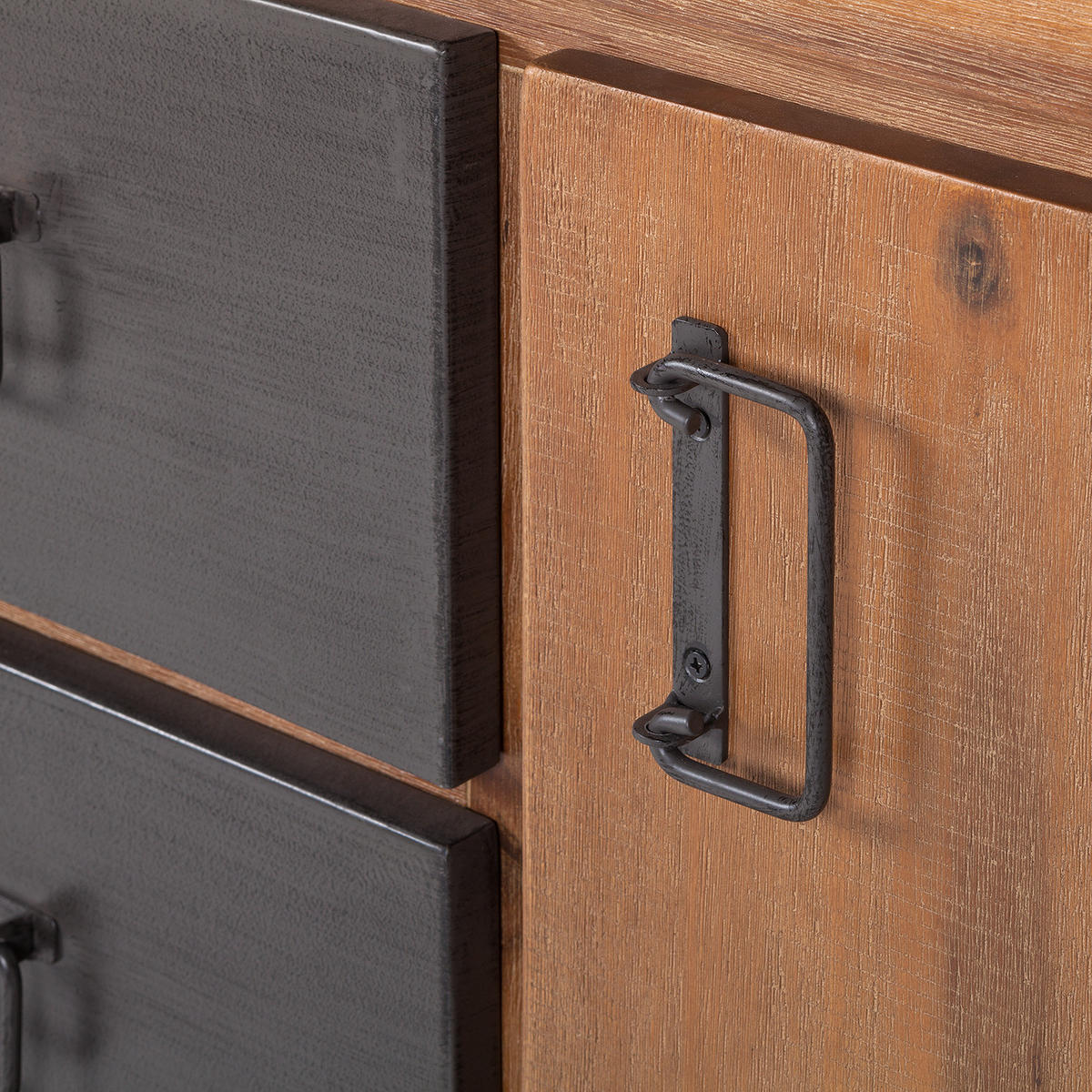 SIDEBOARD - 3 Schubladen, Akazie massiv / Metall - Akaziefarben, Holz (150/80/45cm) - home24