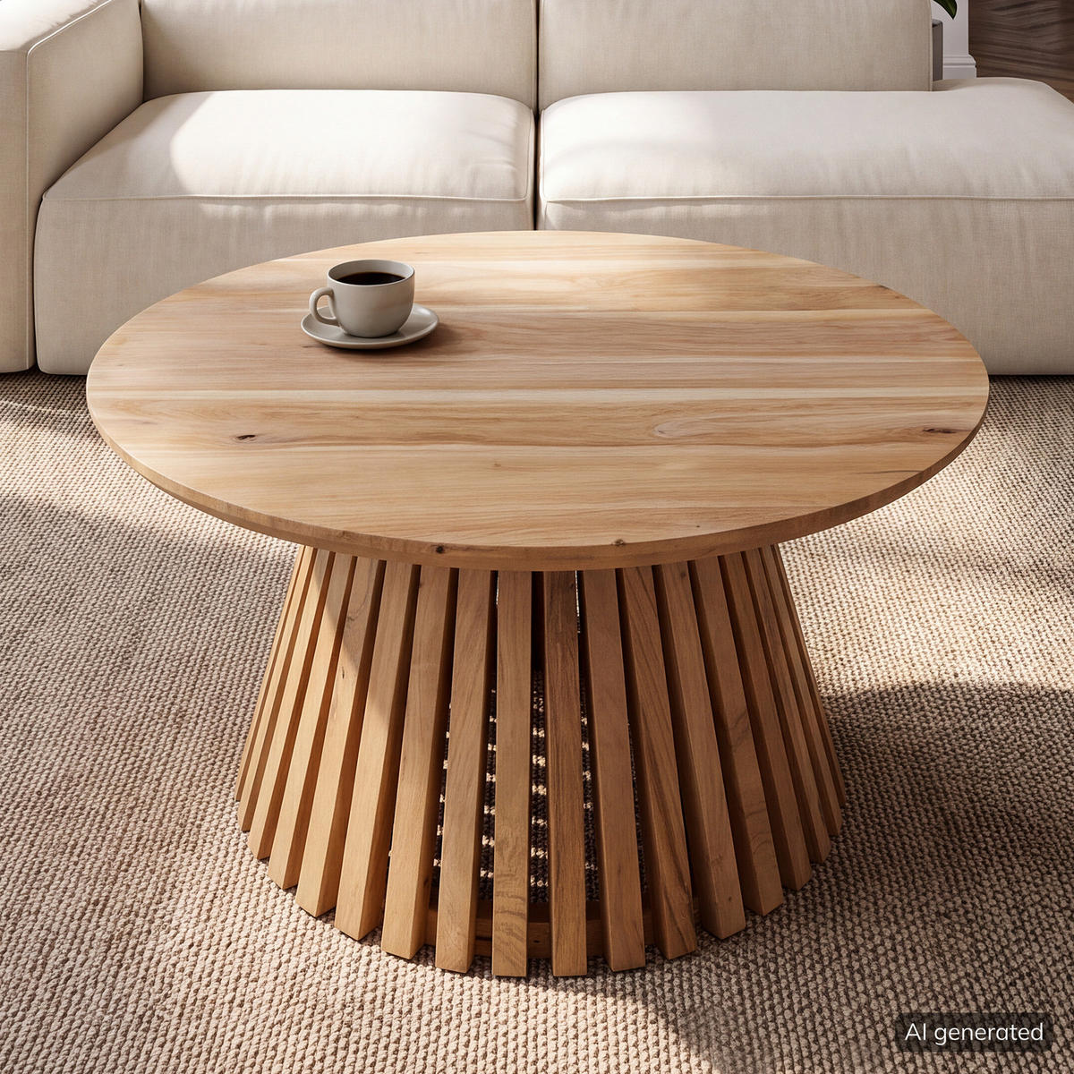 COUCHTISCH - Akazie massiv - Akaziefarben, Holz (80/80/40cm) - home24