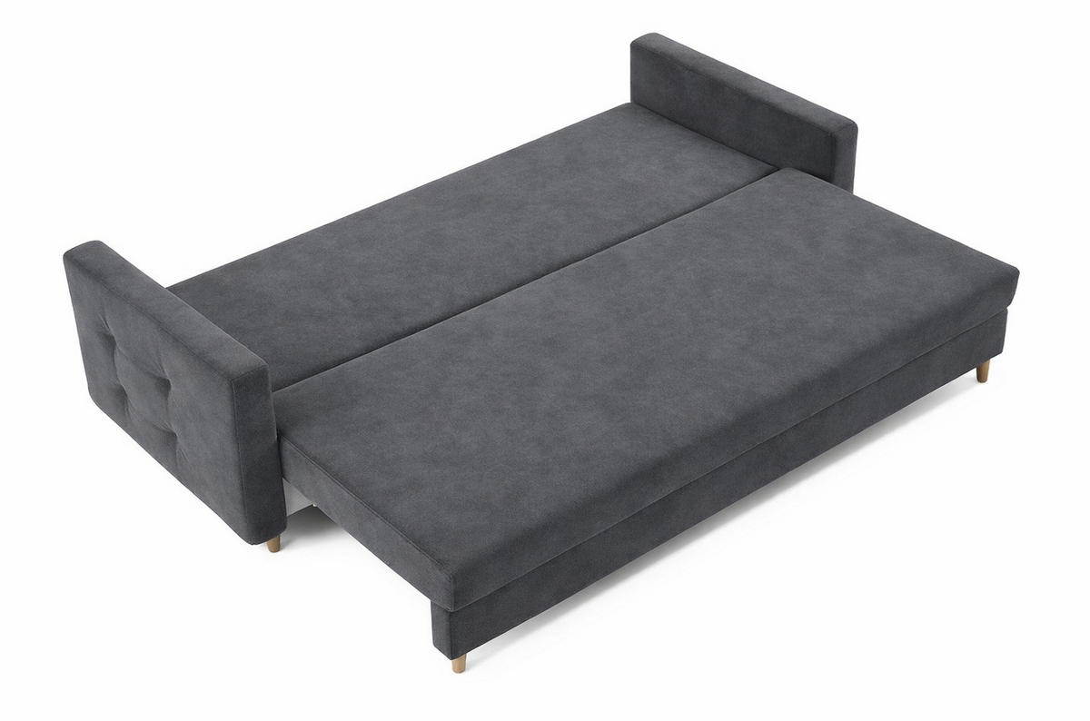 SOFA Grafit PETI Gepolstert - Graphitfarben, Textil (217/97/87cm) - Sepro Meble