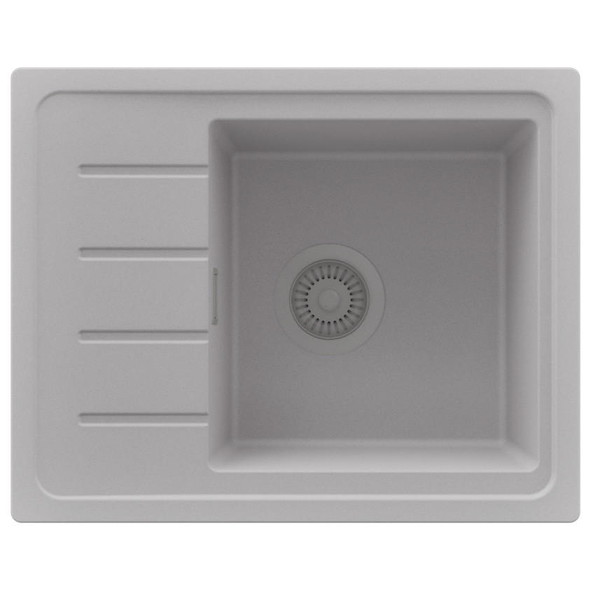 SPÜLBECKEN Kopenhagen Easy, 2-er set Grau 55/44 cm 1 Becken + Ablauf-Set ab 45er Unterschrank - Grau, Kunststoff (55/17/44cm) - Primagran