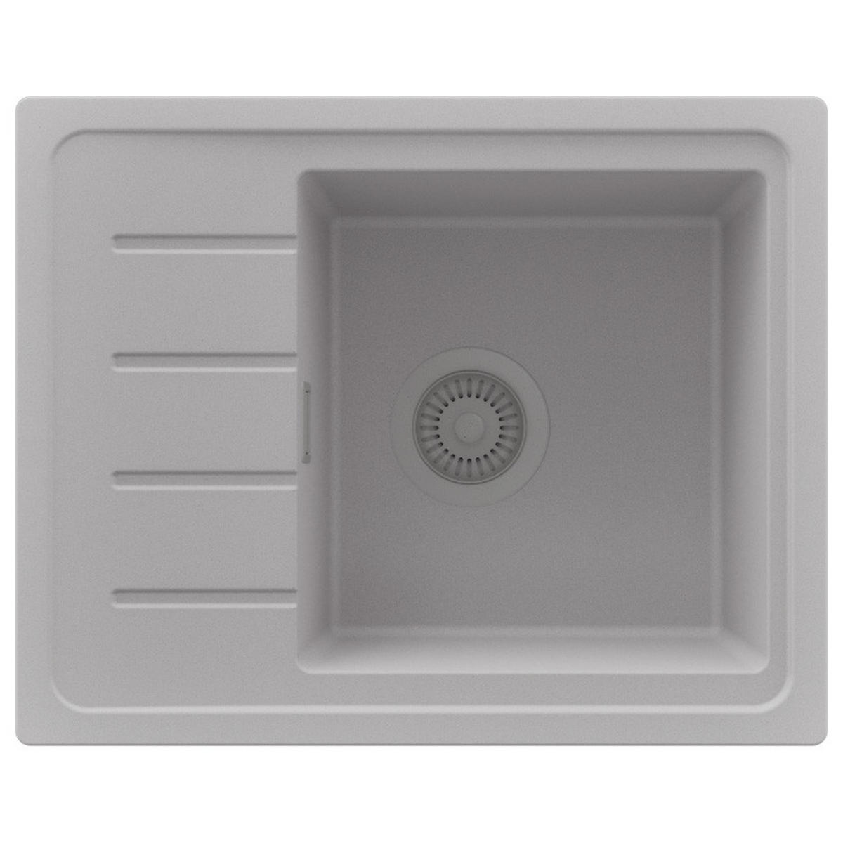 SPÜLBECKEN Kopenhagen Easy, 2-er set Grau 55/44 cm 1 Becken + Ablauf-Set ab 45er Unterschrank - Grau, Kunststoff (55/17/44cm) - Primagran