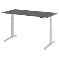SCHREIBTISCH elektrisch XBHM 80/160/74 cm in Graphitfarben/Silberfarben - Silberfarben/Graphitfarben, Holzwerkstoff (80/160/74cm) - bümö