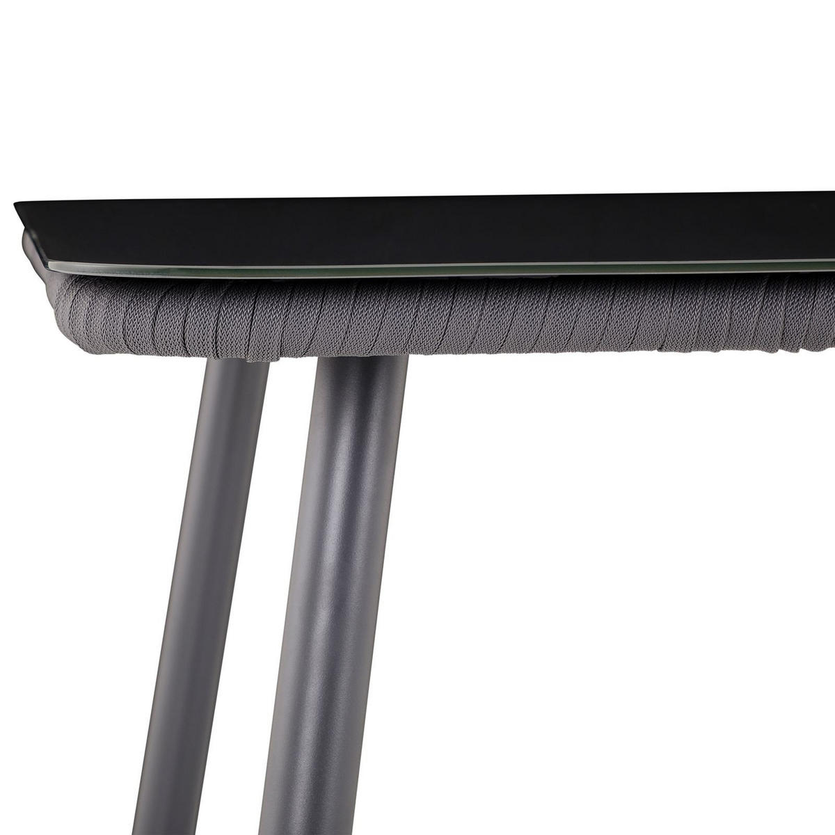 GARTENTISCH VOLONTE - Grau, Glas/Metall (90/160/75cm) - IDIMEX