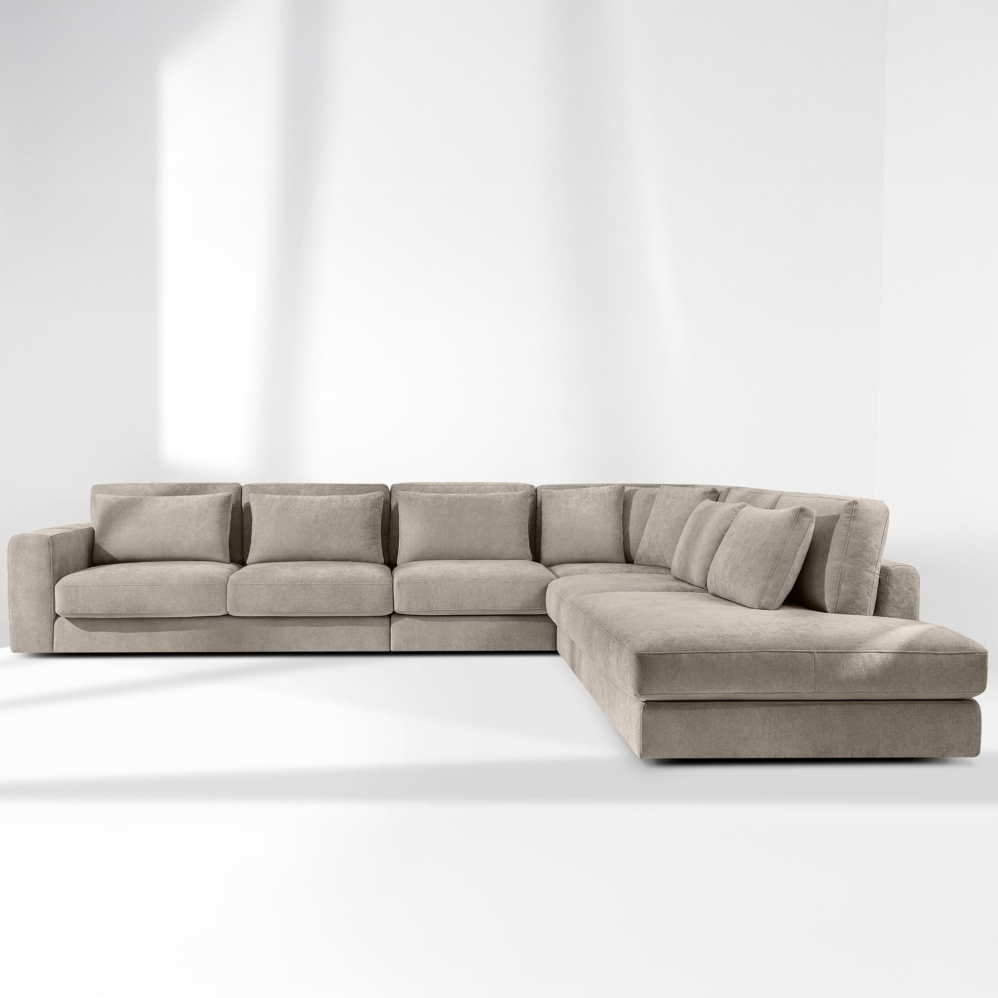 ECKSOFA XL rechts VERUS - Beige, Holz/Holzwerkstoff (377/328cm) - KONSIMO®