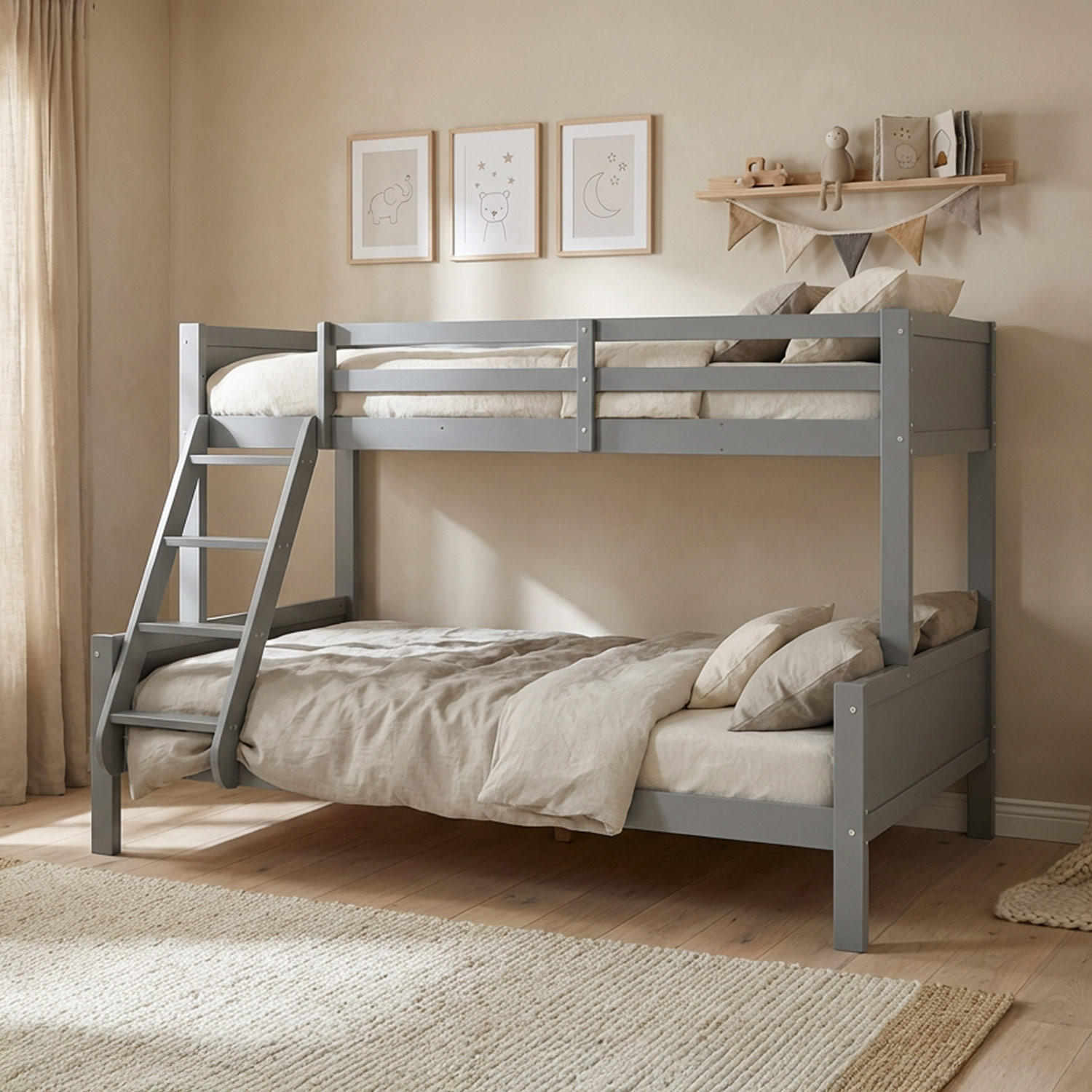 ETAGENBETT 90/200 cm und 140/200 cm Grau - Grau, Holz (140/200cm) - Homestyle4u