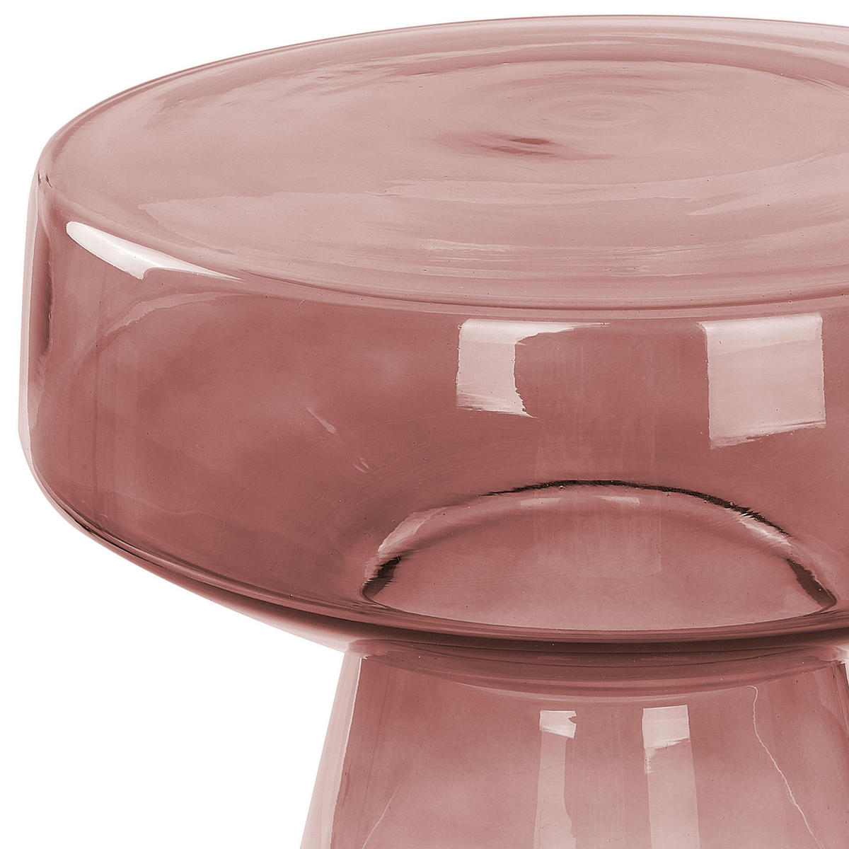 BEISTELLTISCH Rauchglas dunkelrot rund 37 cm Laguna - Rot, Glas (37/37/43cm) - Beliani