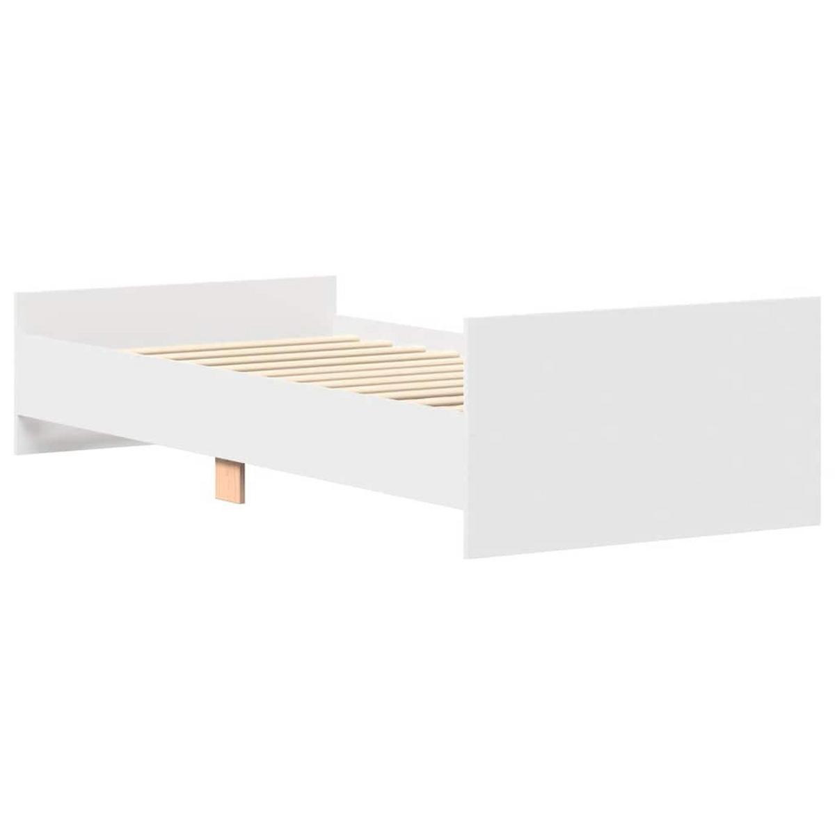 BETTGESTELL Weiss 90/190 Cm Holzwerkstoff - Weiß, Naturmaterialien (90/190cm) - vidaXL