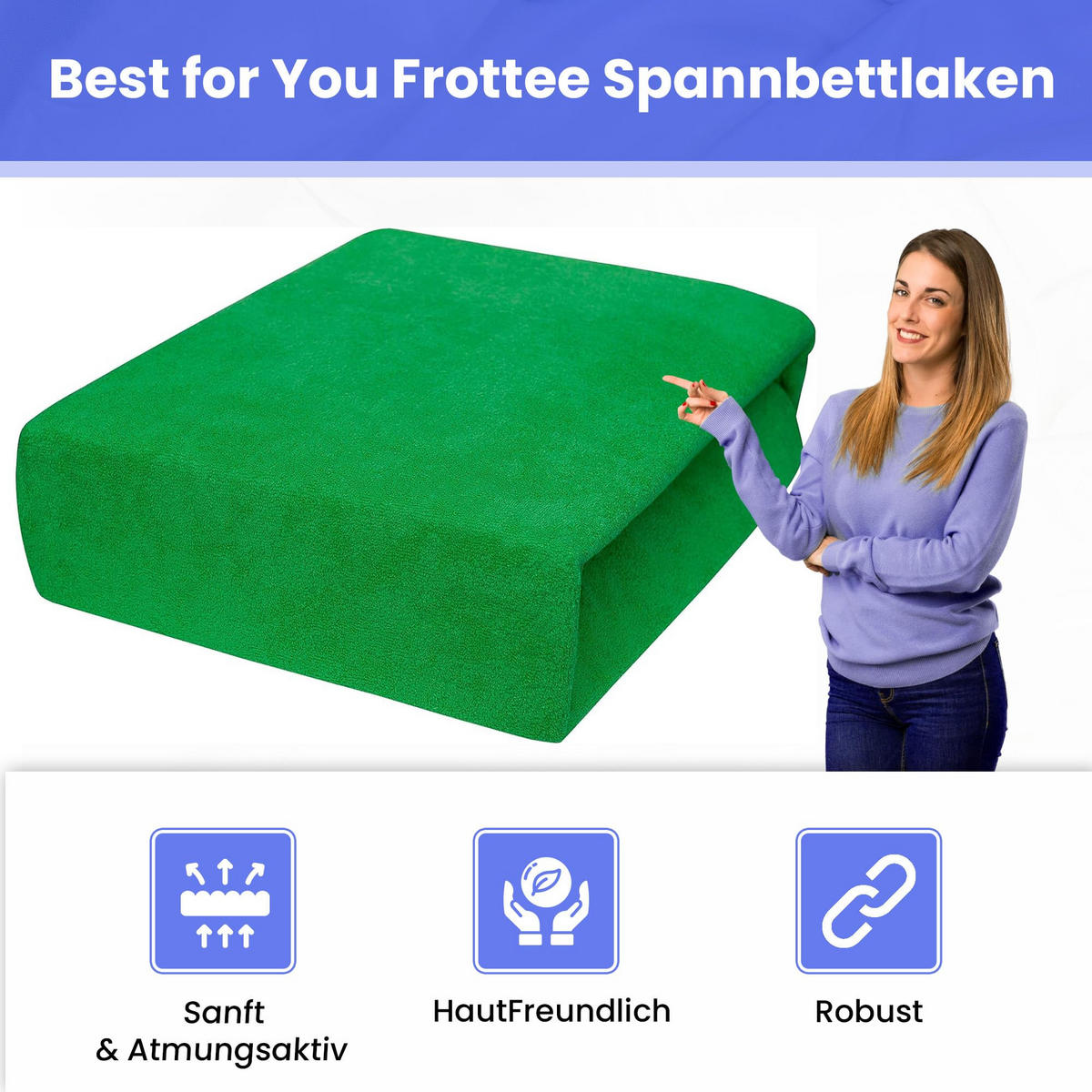 SPANNBETTLAKEN 90/160 cm, Frottee Elastisch 100 % Baumwolle Grasgrün - Waldgrün, Textil (90/160cm) - Best For Home