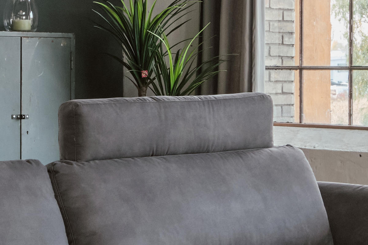 KOPFSTÜTZE MALTA Grau Webstoff - Grau, Textil (100/23/15cm) - KAWOLA