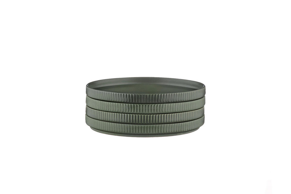 TELLER Scandi Ø16,5cm - 4er-Set - Olive - Grün, Keramik (16.5cm) - Björn