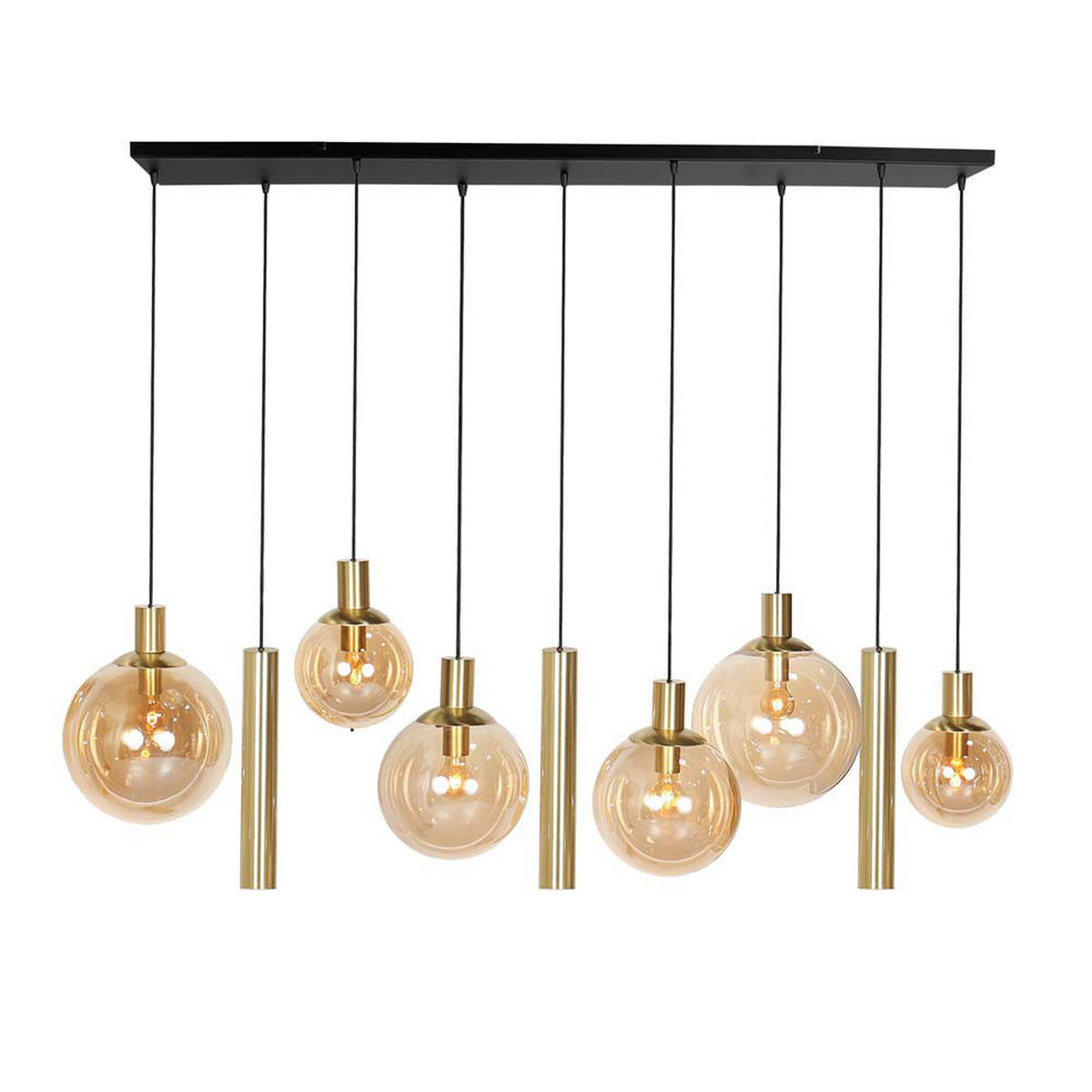LED HÄNGELEUCHTE Metall Messing Glas - Messingfarben, Glas (140/55/150cm)