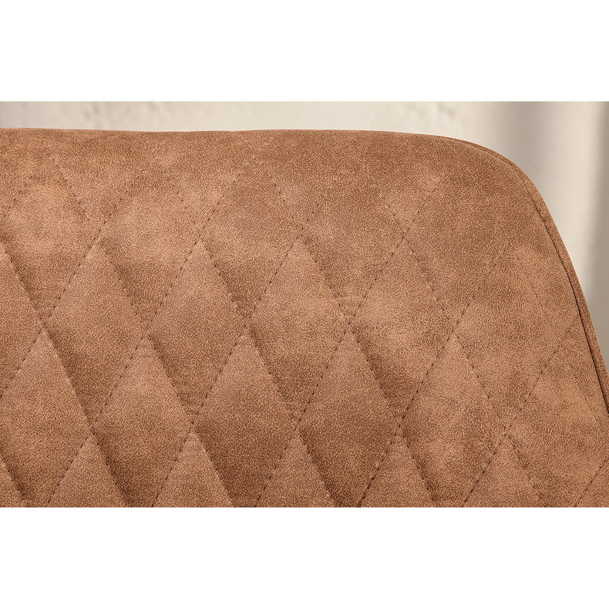 STUHL PALERMO Microfaser Hellbraun - Hellbraun/Schwarz, Textil/Metall (57/84/46cm) - riess-ambiente
